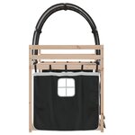 vidaXL Lit superposé avec rideaux blanc/noir 90x200 cm bois pin massif