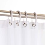 Rideau de douche avec crochets 180x200 cm blanc
