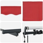 vidaXL Store Rétractable Automatique Rouge 500x350 cm