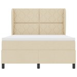 Lit Box Spring avec Matelas Crème 140x190 cm Tissu