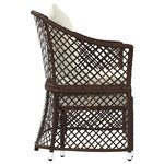 vidaXL Salon de jardin 2 Pièces avec coussins Marron Résine tressée