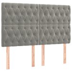 vidaXL Sommier à lattes de lit et matelas Gris clair 160x200cm Velours