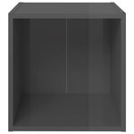 vidaXL Meubles TV 4 Pièces gris brillant 37x35x37 cm bois d’ingénierie