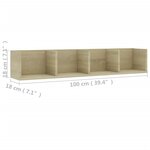 vidaXL Étagère murale à CD Chêne sonoma 100x18x18 cm Bois d'ingénierie