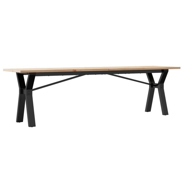 vidaXL Table basse cadre en Y 160x40x45 cm bois de pin massif et fonte