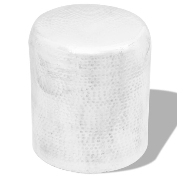 vidaXL Table basse/tabouret martelé en aluminium Argenté