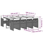 vidaXL Ensemble à manger de jardin et coussins 9 Pièces beige Poly rotin
