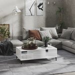 vidaXL Table basse blanc brillant 103 5x60x35 cm bois d'ingénierie