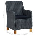 vidaXL Ensemble à manger d'extérieur 9 Pièces et coussins résine tressée