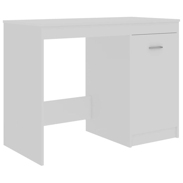 Bureau table poste de travail meuble d'ordinateur informatique étude 100 x 50 x 76 cm bois d'ingénierie blanc 02_0023499