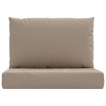 vidaXL Coussins de palette lot de 2 taupe tissu oxford