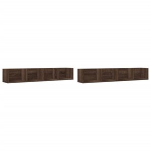 vidaXL Armoires murales 2Pièces chêne marron 99x18x16 5cm bois ingénierie