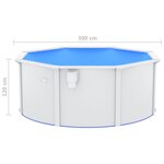 vidaXL Piscine avec parois en acier 300x120 cm Blanc