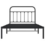 vidaXL Cadre de lit métal avec tête de lit noir 107x203 cm
