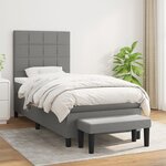 vidaXL Sommier à lattes de lit et matelas Gris foncé 90x190 cm Tissu