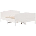 vidaXL Cadre de lit sans matelas blanc 135x190 cm bois de pin massif