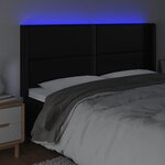 vidaXL Tête de lit à LED Noir 183x16x118/128 cm Similicuir
