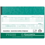Piqûre 25x38cm Comptabilité Associations Journal des Recettes Dépenses 80p EXACOMPTA