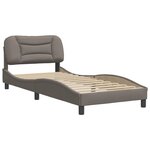 vidaXL Cadre de lit avec tête de lit Taupe 90x190 cm Tissu