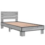 vidaXL Cadre de lit sonoma gris 90x200 cm bois d'ingénierie et métal