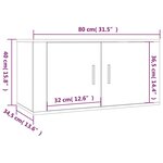 vidaXL Meuble TV mural Sonoma gris 80x34 5x40 cm