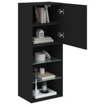 vidaXL Meuble TV avec lumières LED noir 40 5x30x102 cm