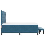 vidaXL Lit Box Spring avec Matelas et Banc Bleu sombre 160x200 cm Velours