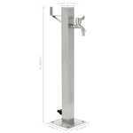 vidaXL Colonne à eau de jardin carrée Acier inoxydable 65 cm