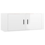 vidaXL Ensemble de meubles TV 2 Pièces blanc brillant bois d'ingénierie