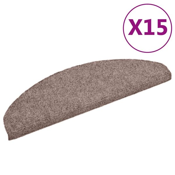 vidaXL Tapis d'escalier auto-adhésif poinçon aiguilleté 15 Pièces crème