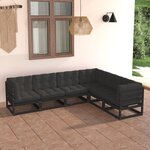 vidaXL Salon de jardin 6 Pièces avec coussins Bois de pin massif