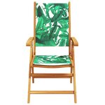 vidaXL Chaises inclinables de jardin lot de 6 vert tissu bois massif
