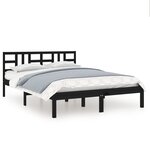 vidaXL Cadre de lit sans matelas noir 140x190 cm bois massif