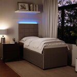 vidaXL Sommier à lattes de lit et matelas Gris clair 100x200cm Velours