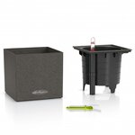 Lechuza jardinière de table canto stone 14 all-in-one noir graphite