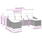 vidaXL Set de canapé de jardin de 6 pièces avec coussins en beige poly rattan
