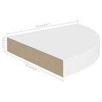 vidaXL Étagères d'angle flottantes 2 Pièces blanc 25x25x3 8 cm MDF