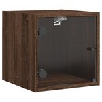 vidaXL Tables de chevet et portes vitrées 2Pièces chêne marron 35x37x35cm
