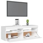 vidaXL Meuble TV avec lumières LED blanc 120x35x40 cm