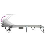 vidaXL 2 Pièces Chaises longues pliantes avec auvent Gris Tissu Oxford 600D