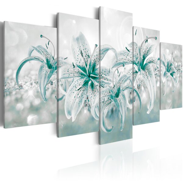 Tableau - sapphire lilies l x h en cm 100x50