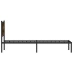 vidaXL Cadre de lit en métal sans matelas chêne fumé 90x190 cm