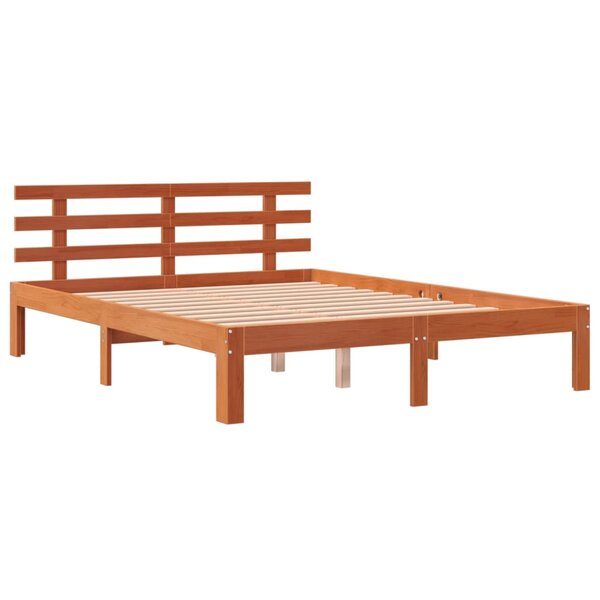 vidaXL Cadre de lit sans matelas cire marron 120x200cm bois pin massif