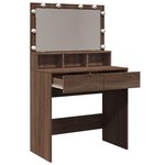 vidaXL Coiffeuse avec LED chêne marron 80x41x134 5 cm