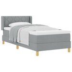 vidaXL Lit à Ressorts avec Matelas Gris clair 100x200 cm Tissu