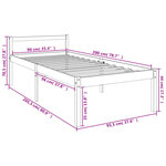 vidaXL Lit pour personne âgée 90x200 cm bois massif de pin