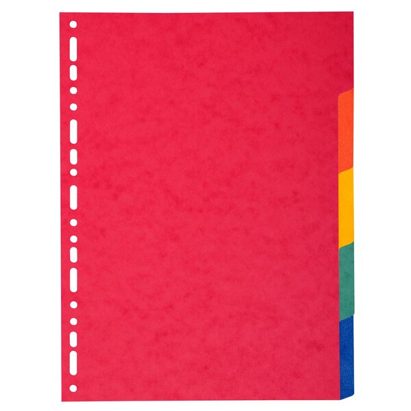 Intercalaires Carte Lustrée 225g 5 Positions - A4 - Couleurs Assorties - X 25 - Exacompta