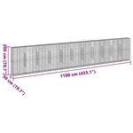 vidaXL Panier gabion avec couvercle 1100x50x200 cm fer galvanisé