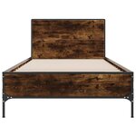 vidaXL Cadre de lit sans matelas chêne fumé 75x190 cm