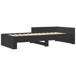 vidaXL Cadre de lit noir 100x200 cm bois d'ingénierie